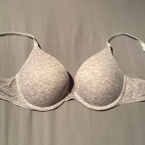 Gray heather push-up bra